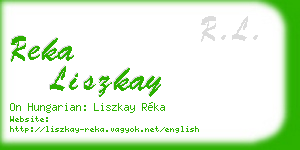 reka liszkay business card